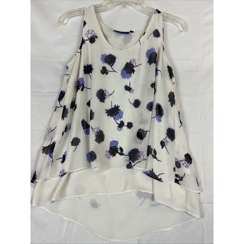 Apt. 9 Women White Sleeveless Blouse Top Shirt Tank Small Classy Preppy Work